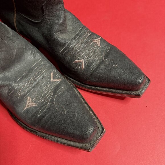 Embroidered Black Leather Cowboy Boots by Shyanne, Size 7.5 US - Picture 7 of 12